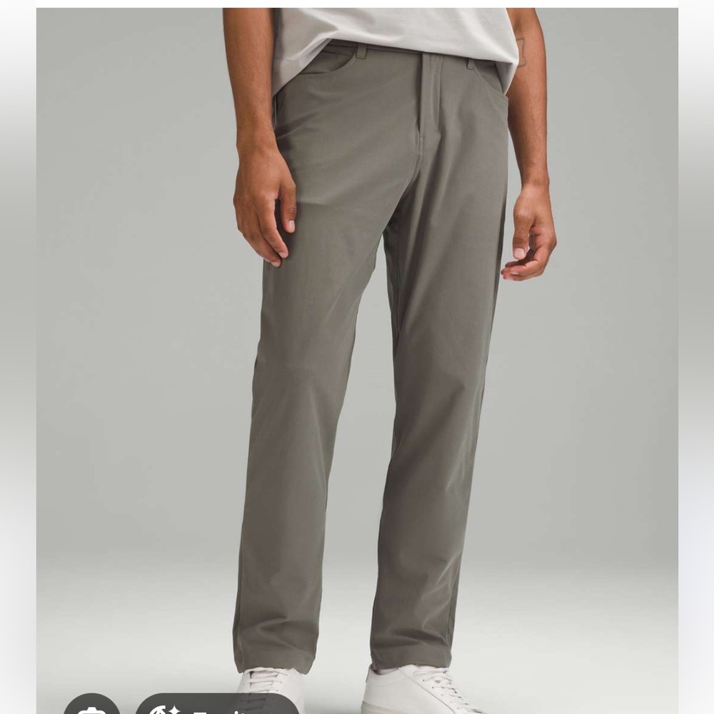 lululemon athletica Men's Straight-Leg Chinos 5 pocket in Grey size 34